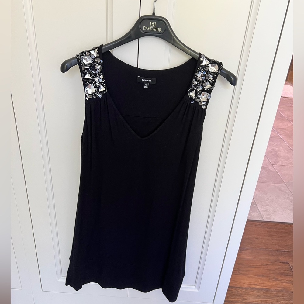 Express. Tank dress/top. W/shoulder embellishment. Small. EUC.